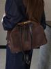 Suede Plush Large Bowling Bag 2026 - Elegant Retro Boston Style Shoulder Bag for Women
