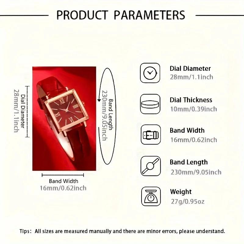 1 Stück Modische und minimalistische Damen-Quarzuhr mit quadratischem Armband, Neu, Beliebt, Retro, Hochwertig, Römische Uhr