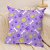 Cute Dog Paw Pattern Cushion Cover Silky Short Plush Invisible Zipper Dustproof Sofa Pillow Case for Home Decor