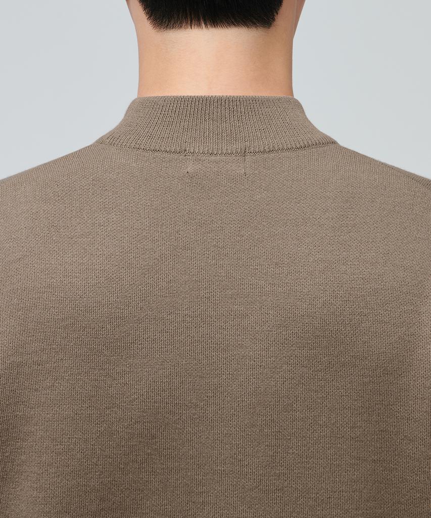 MUSINSA STANDARD Minimal Mock Neck Knit [Mocha]