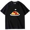 Cotton Loose Style, Anime Food Image Print T-Shirts, Suitable for S-3XL Black M