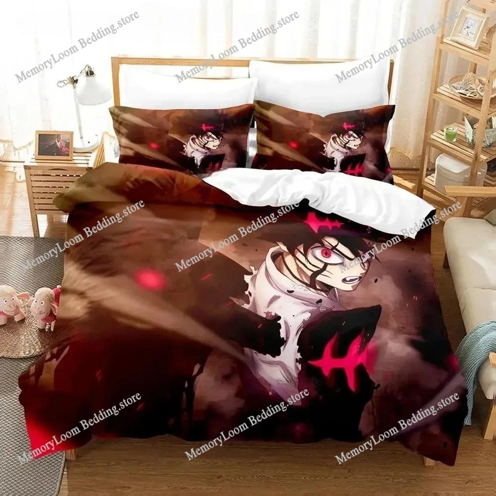 New Black Clover Bedding Set Single Twin Full Queen King Size Bed Set Adult Boys Bedroom Duvetcover Sets 3D Anime Bed Sheet Set