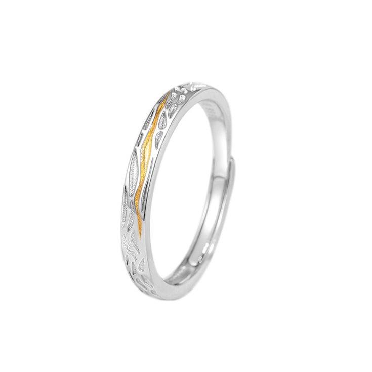 S925 Sterling Silver Tyndall Effect Adjustable Couple Rings for Men and Women - Niche Design