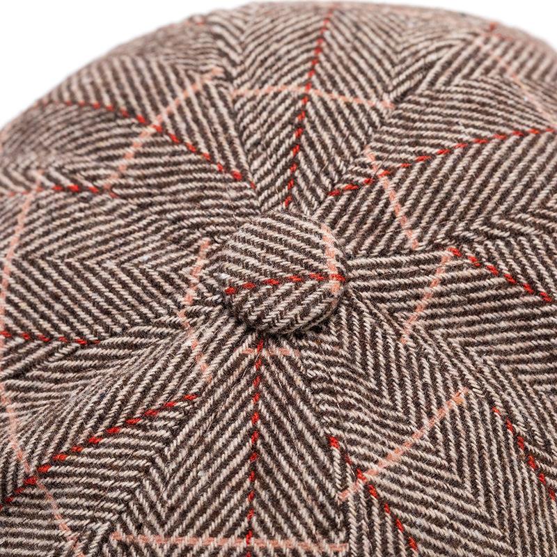 Middle-Aged and Elderly Octagonal Cap Men's Beret Autumn Winter Newsboy Caps Woolen Painter's Cap