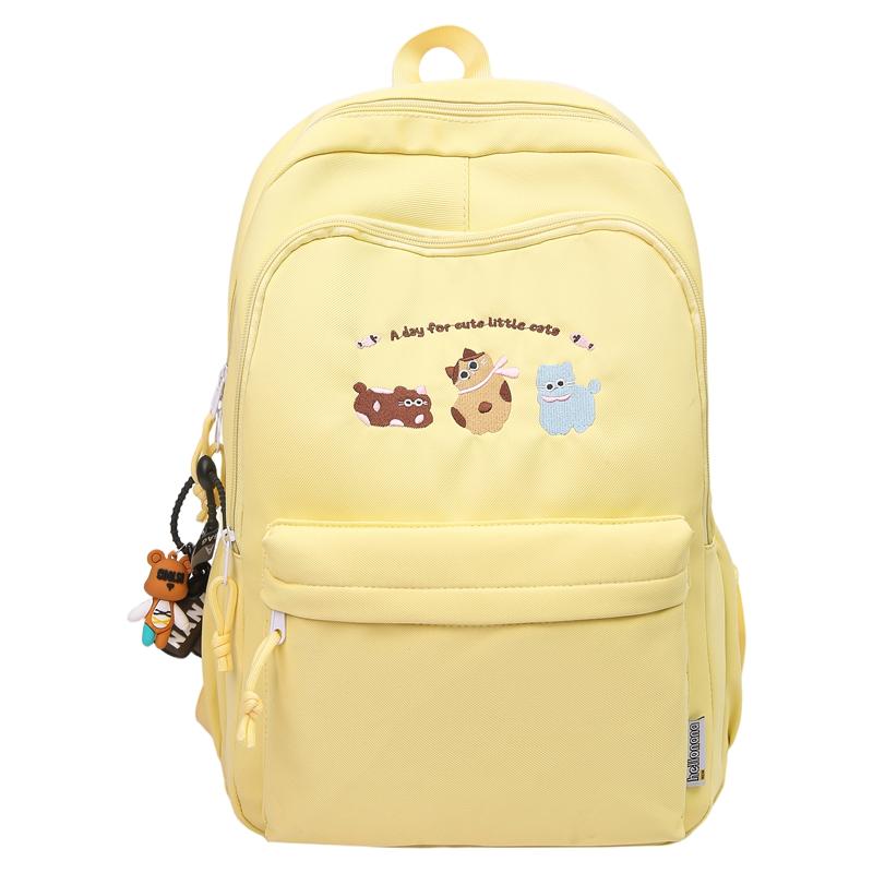 

Animal Embroidery Campus Student Schoolbag Women s Lightweight Large Capacity Backpack жовтий