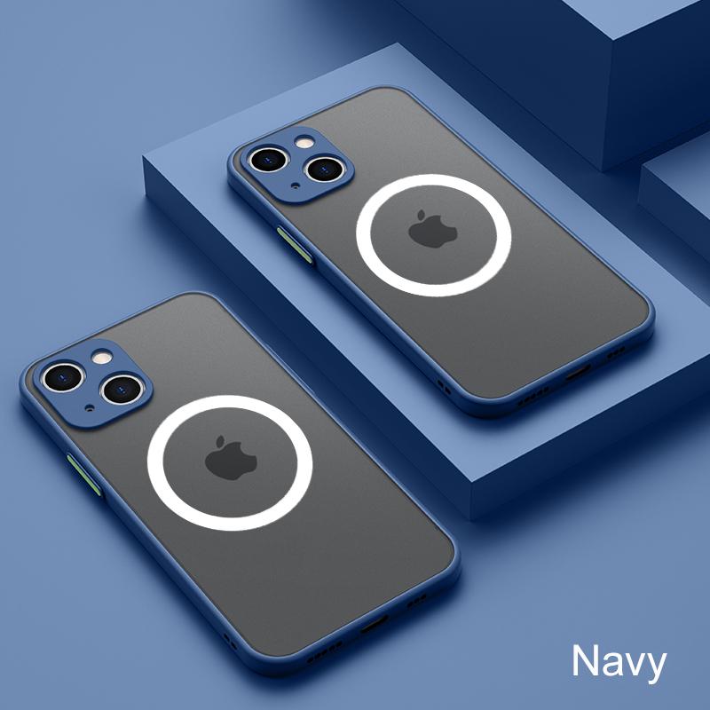 Matte Armor For Magsafe Magnetic Wireless Charging Case For Iphone 14 13 12 Pro Plus Max Mini Transparent Hard Pc Defender Funda