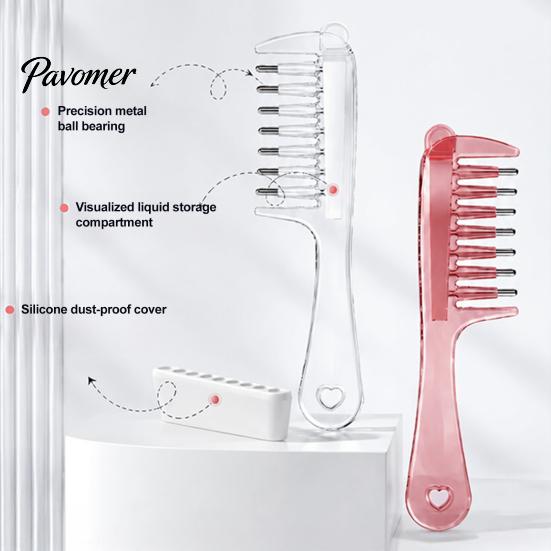 Hair Essence Applicator Oil Comb, Refillable Scalp for Growth & Easy Clean Massager Massage, Minoxidil Roller Ball Comb Men Women Essential Brush