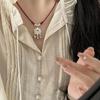 Chinese Style Ping An Lock Pendant For Women Vintage New Chinese Retro National Necklace Women'S Jewelry Valentine'S Day Gift