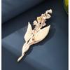 Pretty Elegant Lily Flowers Brooches Vintage Beautiful Enamel Brooches Sparkling Lapel Pin Lady Accessories