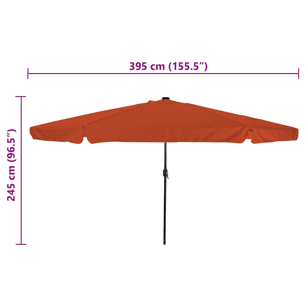 Garden Sun Umbrella Terracotta 395 X 395 X 245 Cm Polyester
