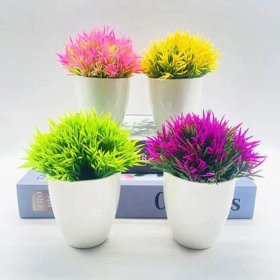 New Fake Flowers for Home Garden Decoration Artificial Plants Potted Green Bonsai Small Tree Grass Plants Pot Ornament Wedding