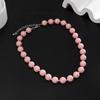 Pink Beaded Necklace Simple Collar Necklace Fashion Jewelry Clavicle Chain Gift