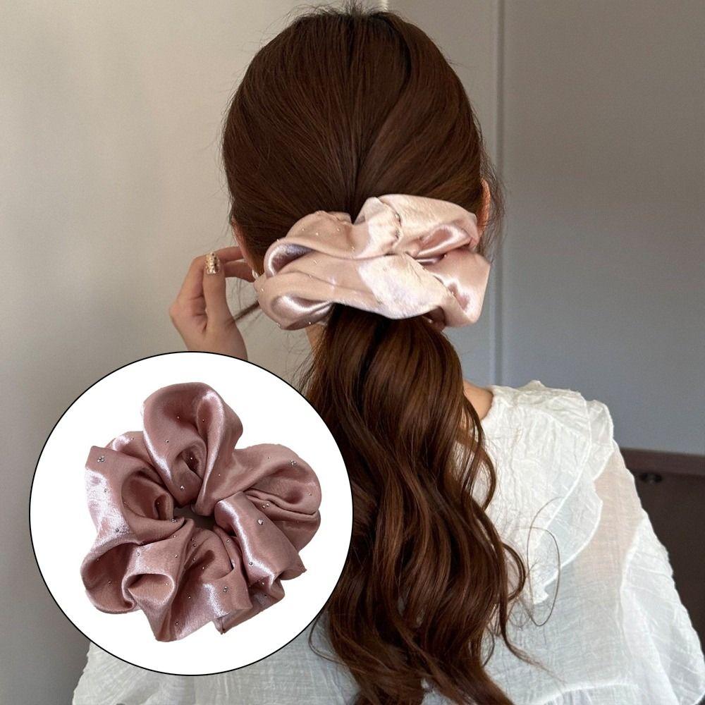Multi Color Ponytail Hair Scrunchies Large Size Hair Bands Classic Elastic Hair Ties  Girls