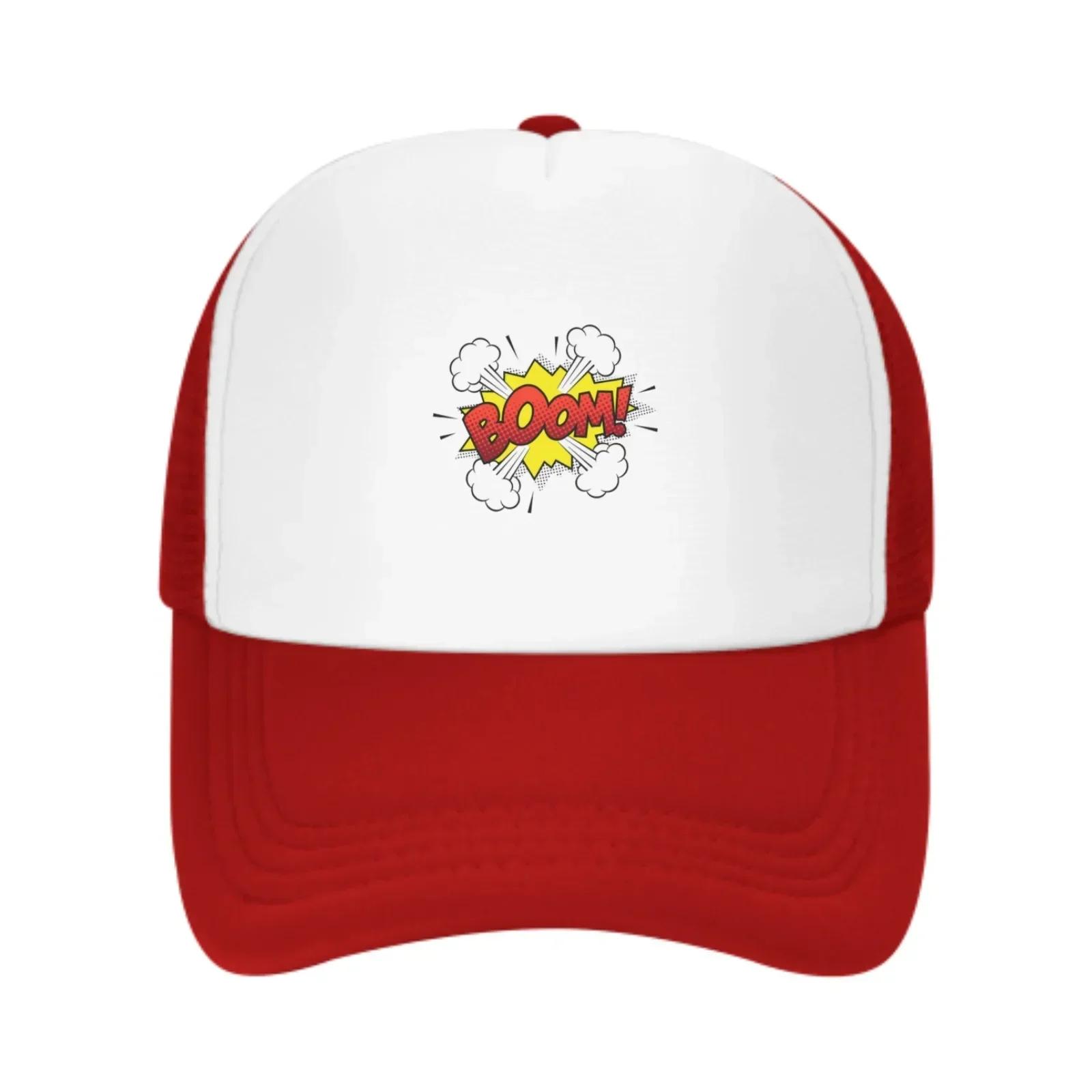 

Boom Graphic Baseball Caps Fashion Trucker Hat Unisex Mesh Caps for Women Unisex Outdoor Leisure Travel Neutral Sun Hat One Size