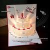3D Pop-up Birthday Cake Greeting Card with Customizable Message and Logo for Employees and Customers