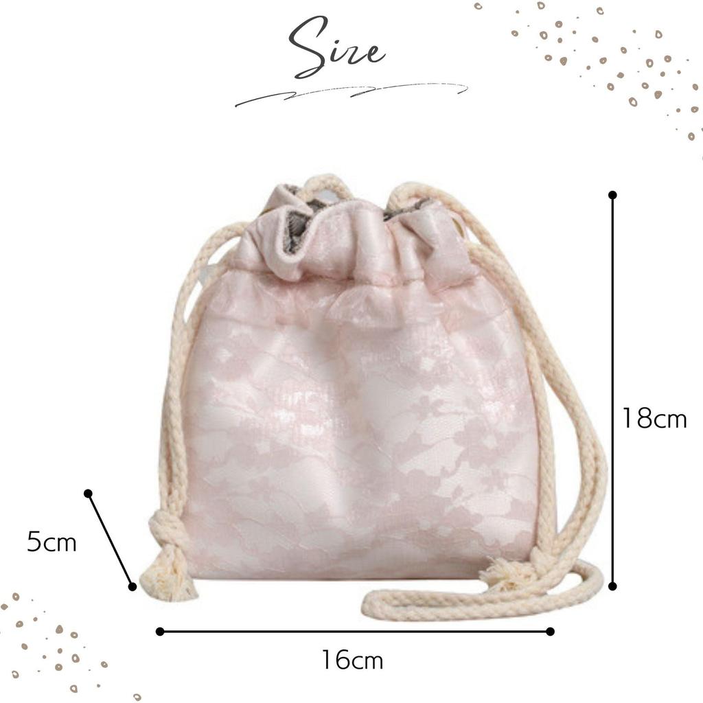 Harujio Yukata Drawstring Bag, Shoulder Bag, Women's, Drawstring, Japanese Clothing, Yukata Bag, Yukata Drawstring Bag, Pouch, Small, Mini, Yukata