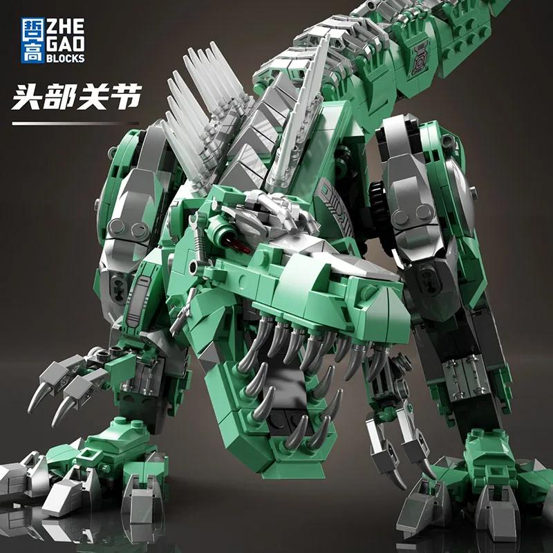 1130 ks 3 v 1 Deformační Dinosauří Stavebnice Robot T-Rex Hřbetní Drak Velká Dětská Hračka Narozeninové Dárky bez krabice