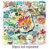 50pcs Artistic Tea Cup Stickers: Fresh, Waterproof, Decorative Milk Tea Designs for Journals and Crafting