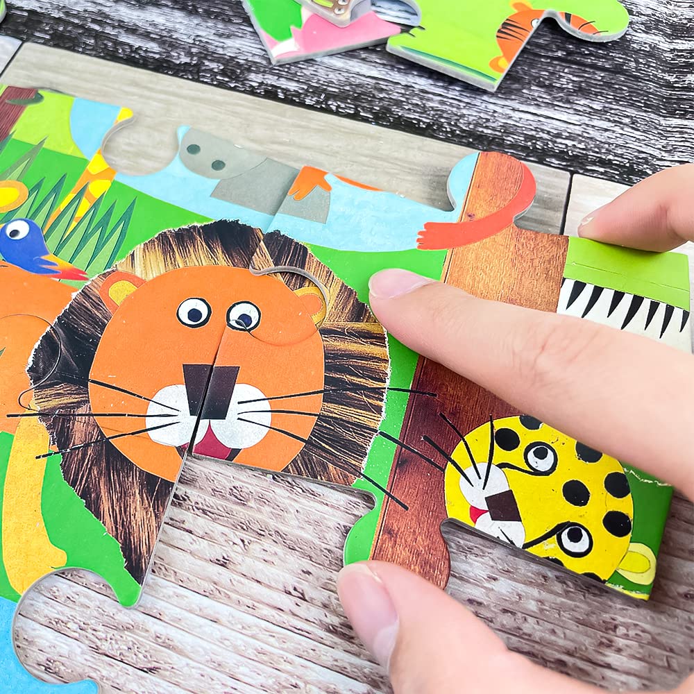 DJECO Jungle Observation Puzzle, 35-Piece Picture Search Jigsaw Puzzle, Montessori Educational Toy for Ages 3, 4, and 5. Perfect for Boys and Girls,