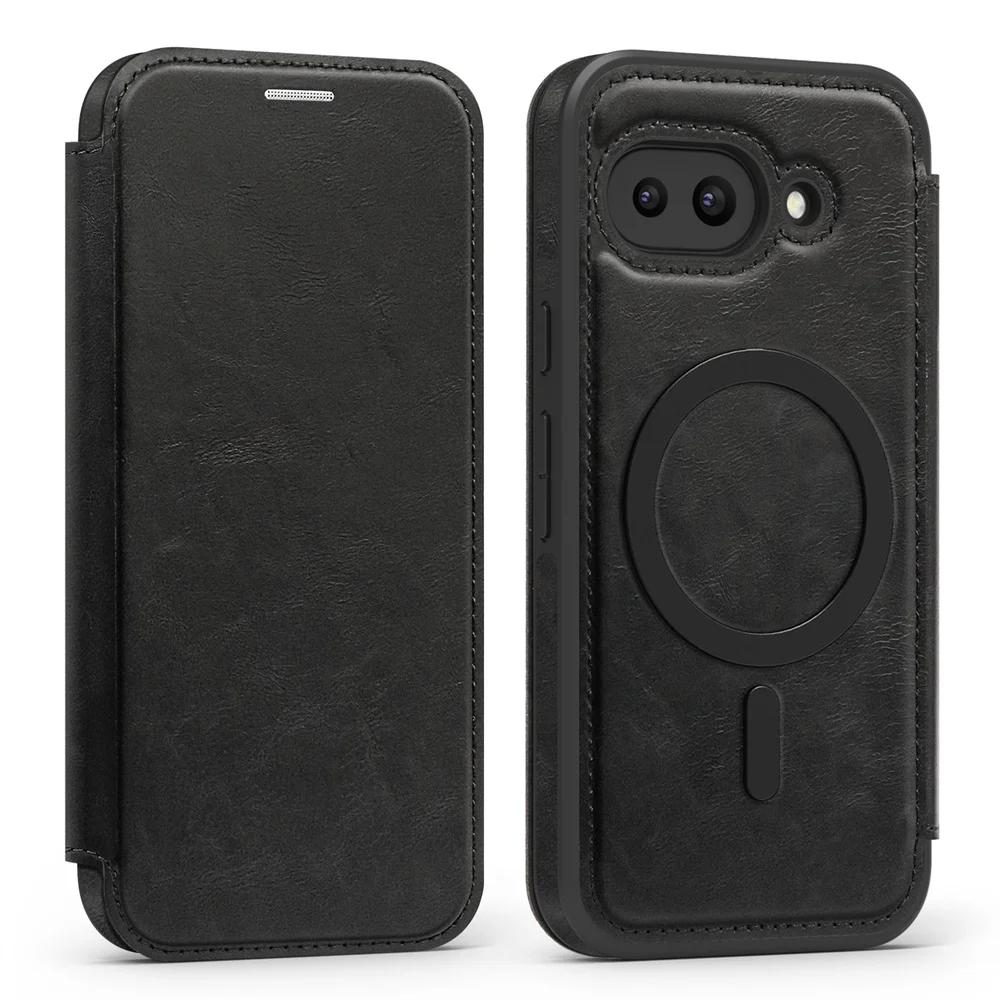 RFID Blocking Wallet with Card Holder Electroplating for MagSafe Flip Leather Phone Case for Google Pixel 8 9 Pro XL 9A Cover