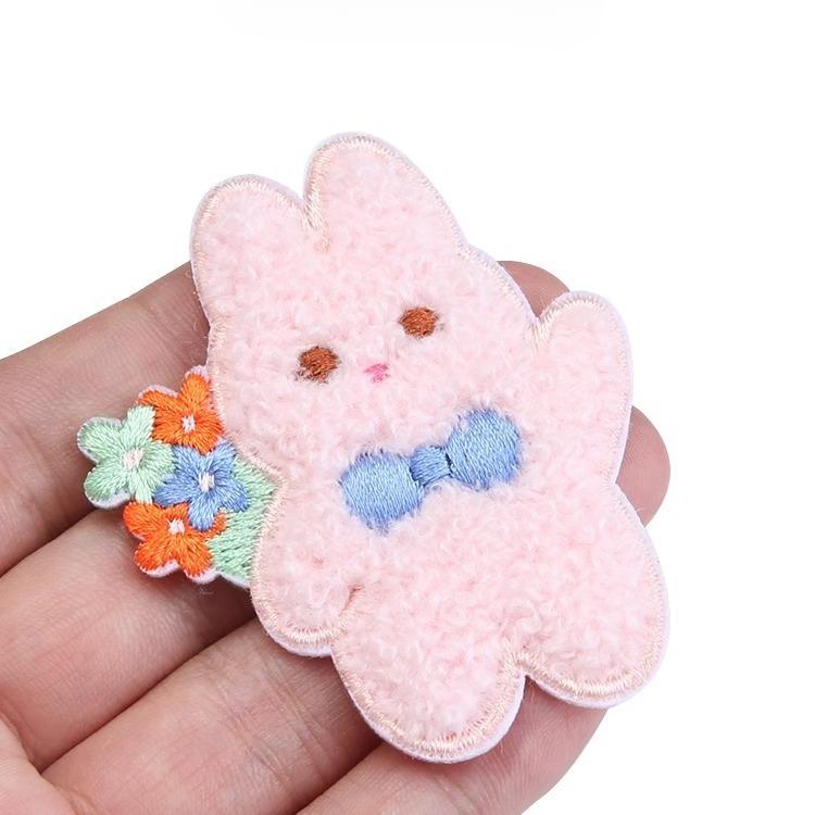 Cute Rabbit Patch Sticker, Children'S Women'S Clothes, Bags, Pants, Down Jacket Cloth Sticker, Hole-Free Repair Embroidery Sticker