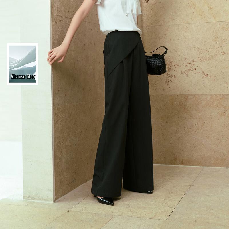 Women's Drapey High-Waist Wide-Leg Suit Pants