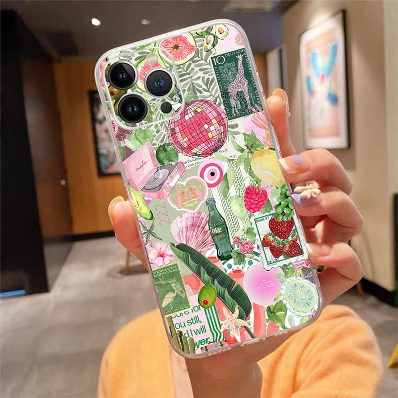 

Phone Case For iPhone 17 Pro Max Air 16 15 14 13 Pro Max 15 16 Pro 15Plus 16E Silicone Summer Ocaen Beach Lemon Flower iphone 14ProMax