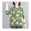 Spring and Autumn New Loose Hooded Sweatshirt Women's Printed Pullover Western Casual Bottom Shirt Jacket