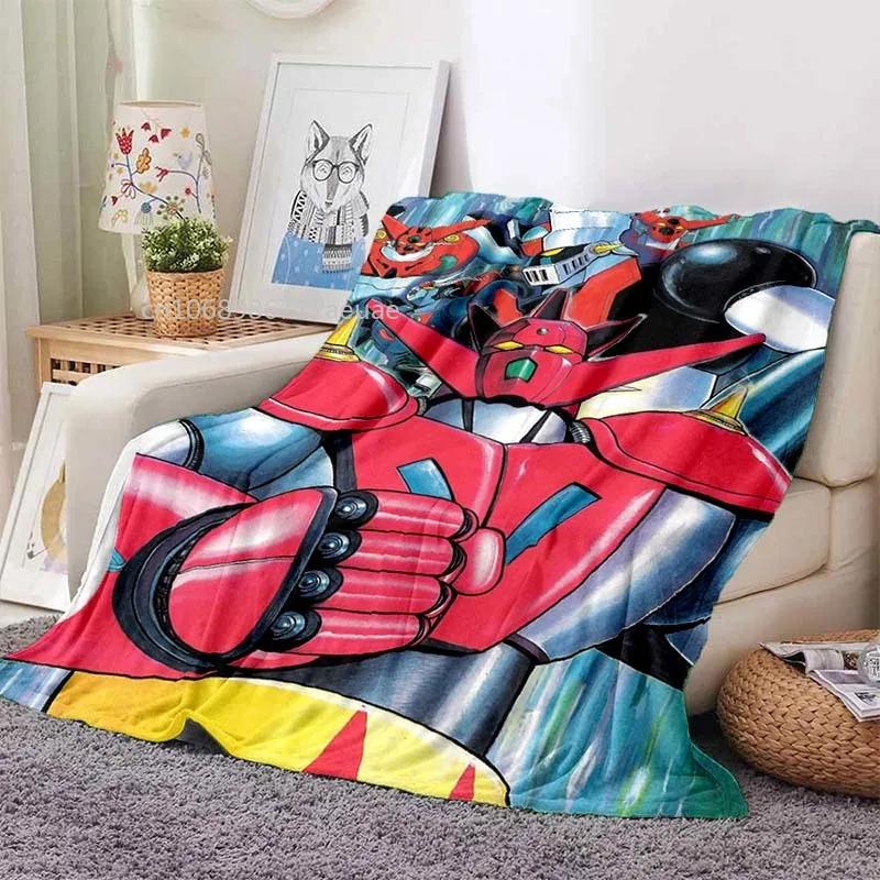 Mazinger Z UFO Robot Grendizer Flannel Blanket Cartoon Anime Children Soft Cover Lightweight Bed Sofa Chair Blanket