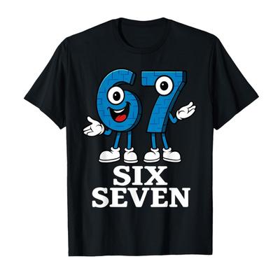 67 Six Seven 6-7 - Lustiges Italienisches Brainrot Kinder Gaming Meme T-Shirt Für Männer Frauen 100% Baumwoll T-Shirts Kurzarm Tops 0925-1