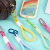 Colorful Mesh Short Lanyard with Braided Polyester Rope Keychain Pendant