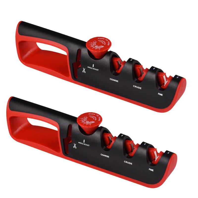 Professional 4-in-1 Knife Sharpening Adjust Angle Kitchen Knife Sharpener Helps Repair Restore Polish Blades Scissor Sharpener