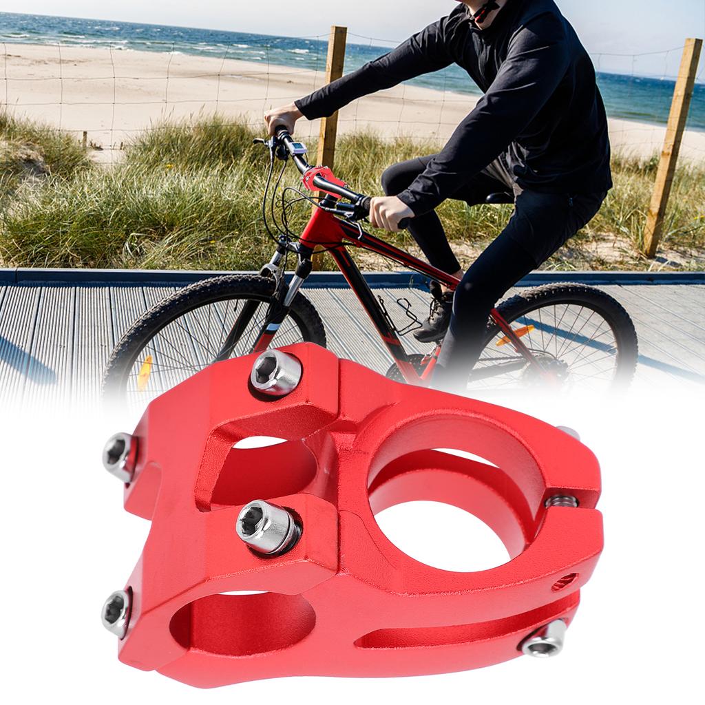 LUNJE 25.4x35MM Bike Handlebar Short Stem Riser Aluminum Alloy Bicycle Hollow StemRed