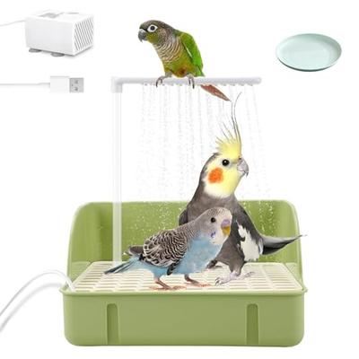 USB-powered Bird Bath/shower for Parakeets, Suitable for Small, Medium, and Large Birds. No Splashing. Ideal for Finches, Finches, Cockatiels, and Oth