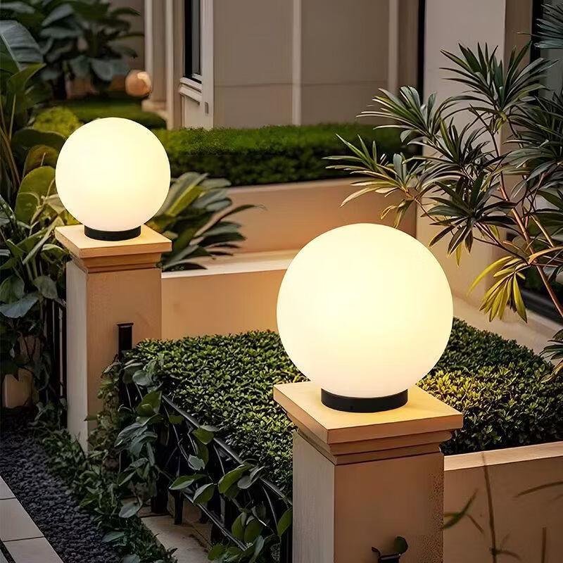 OEING Solar Outdoor Spherical Pillar Light