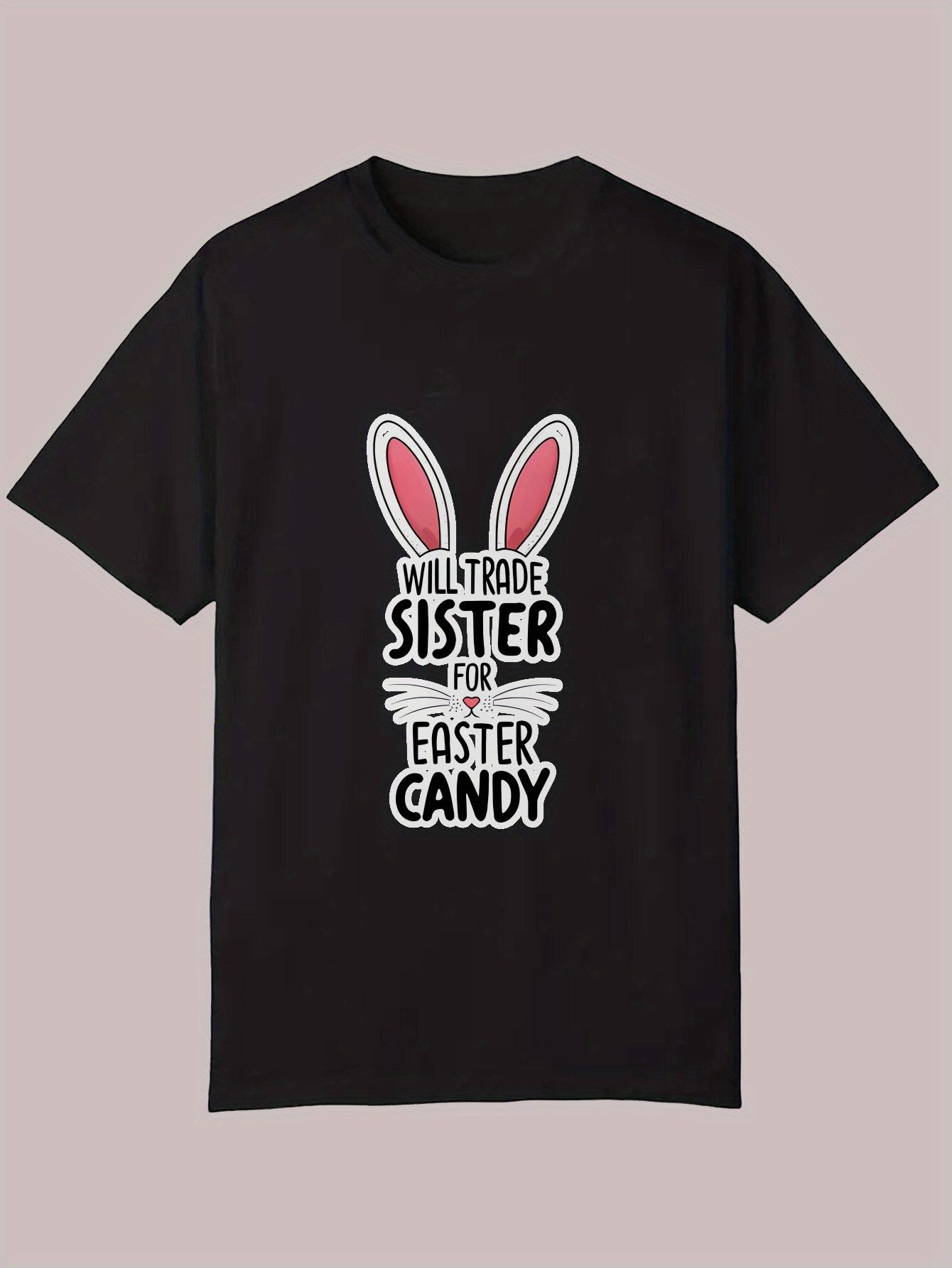 Easter Bunny Graphic T-shirt for Adults - Casual Crew Neck XXXL