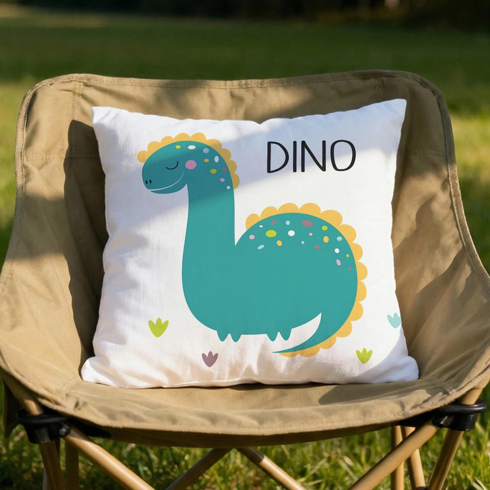 Cute Jurassic Dinosaur Cushion Cover Soft Reversible  Durable Pillow Cover  MultiScene Use for Home  Car Daily Comfort