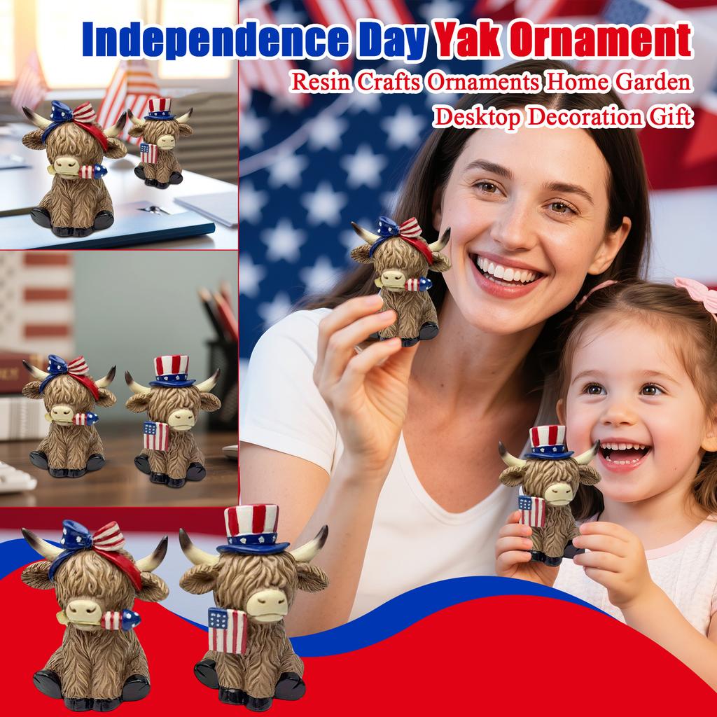 Independence Day Yak Ornament Resin Crafts Ornaments Home Garden Desktop Decoration Gift