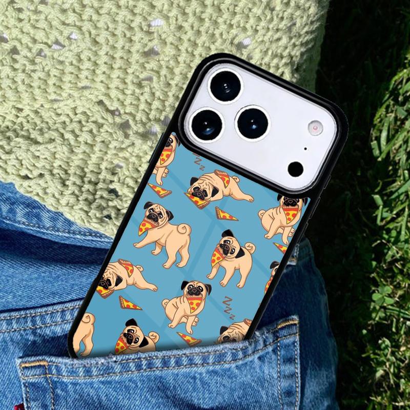 Cute cartoon pug dog Phone Case Cover for IPhone 11 12 13 14 15 16e 17 Pro Max Coque for IPhone 17 Air
