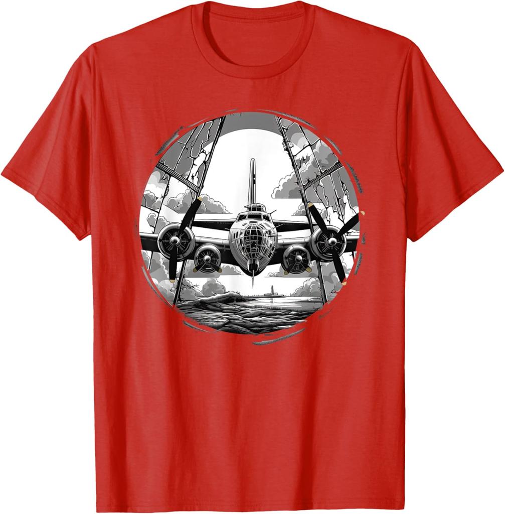 Retro Airplane Aviation Military Plane B17 Bomber Tshirt 100 Cotton Oneck Short Sleeve Summer Casual Unisexs Tshirt Streetwear