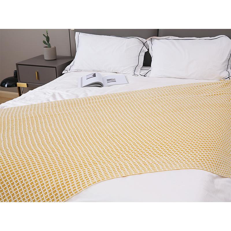 Vier Jahreszeiten Waffel Strickdecke und Überwurf Moderne einfache Bett Ende Handtuch Nickerchen Sofa Bettdecke Bequeme Schal Decke Großhandel