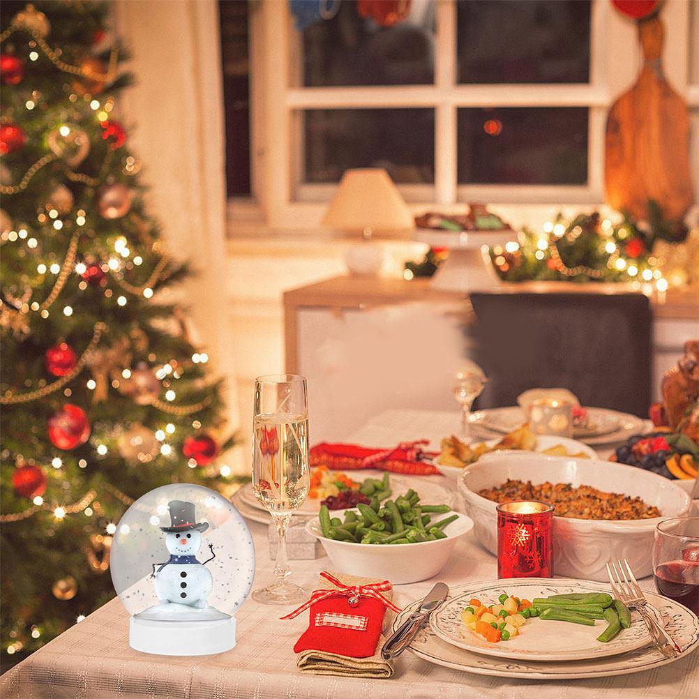 15Pcs Snow Globe Accessories Plastic DIY Kit Holiday Craft Parts Clear Plastic Snow Globe Replacement for Winter Decor