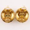 CHANEL Matelasse Earring vintage Plated Gold/Rhinestone 24g Women Used