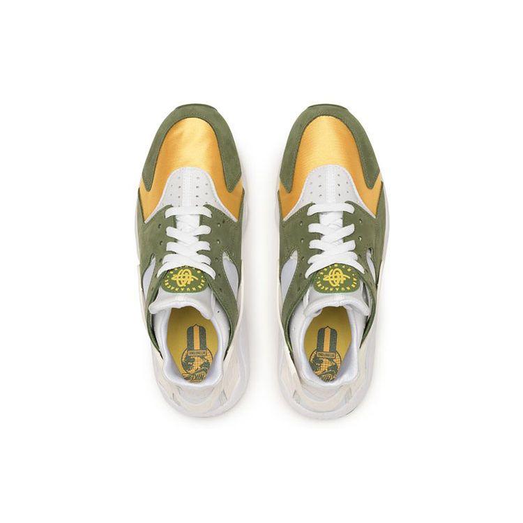 Stussy X Nike Air Huarache LE Dark Olive 2021 Unisex Sneakers Green White Varsity-Maize DD1381-300