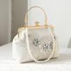 Pearl Embroidery Fashion Tote Bag Cheongsam Banquet Clutch Bag Chain Bag Embroidery Bead Bag Shoulder Bag Pearl Chain Bag