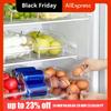 3pcs Large Capacity Refrigerator Storage Box PET Open Top Fridge Organizer Box Stackable Transparent Fridge Organizer Containers