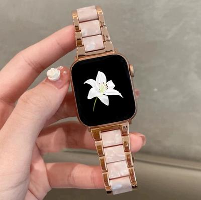 Correa de resina y metal Para banda de Apple Watch mujer Ultra 11/10/9/8/7/6/5/4/3/2/1 SE 38mm 40mm 41mm 42mm 44mm 45mm 46mm 49mm Bucle