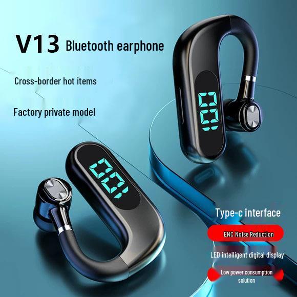 V13 Wireless Bluetooth Earphones with Noise Cancelling and Long Battery Life for Driving and Sports