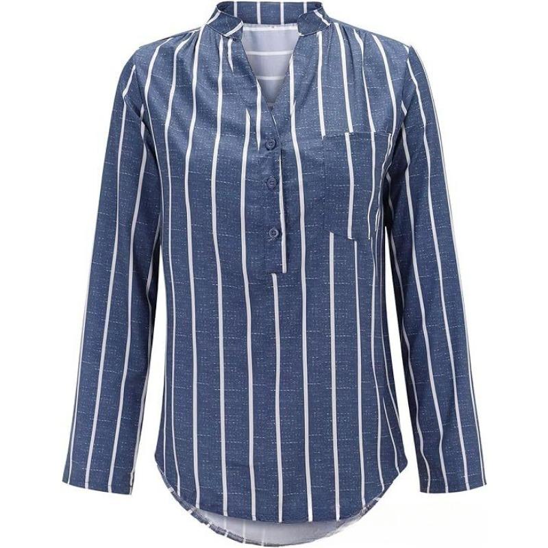 Simple and Stylish Striped Printed Women's Blouses & Shirts