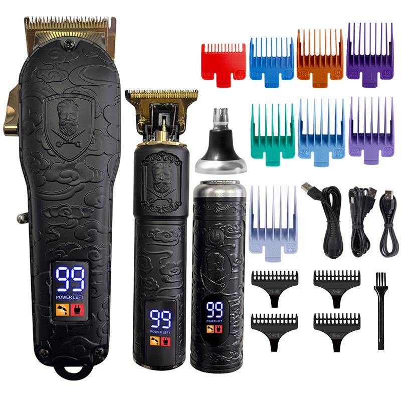 

Многофункциональный набор для стрижки волос 3 в 1: Машинка для стрижки волос с масляной головкой, парикмахерская с цифровым дисплеем, машинка для стрижки волос на голове и для удаления волос в носу.